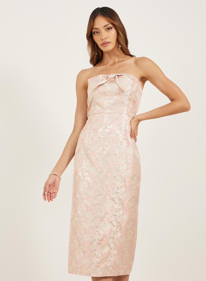 ستايلي فستان جاكار بنقشة الزهور - Image 3