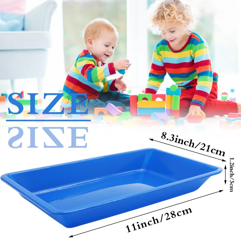 Bvrbaory 10 Pack Plastic Art Trays: 8 Color Sensory Trays for Kids Crafts & DIY Projects - Image 2