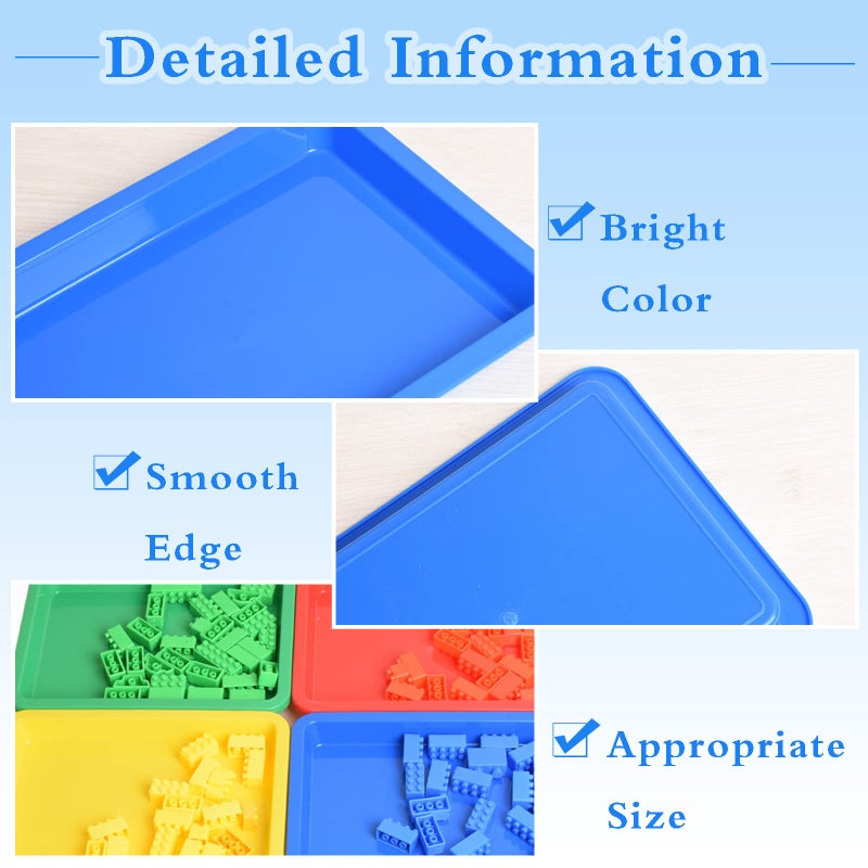 Bvrbaory 10 Pack Plastic Art Trays: 8 Color Sensory Trays for Kids Crafts & DIY Projects - Image 3