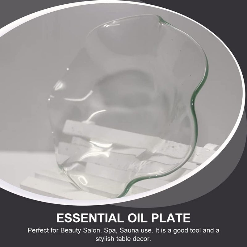 woobles Oil Burner 2Pcs Replacement Oil Warmer Dish Flower Shape Glass Dish Wax Melt Candle Warmer Bowl Plate Lid Tray for Aroma Lamp Electric Lamps L Wax Melt Burner 12x12cm - Image 5