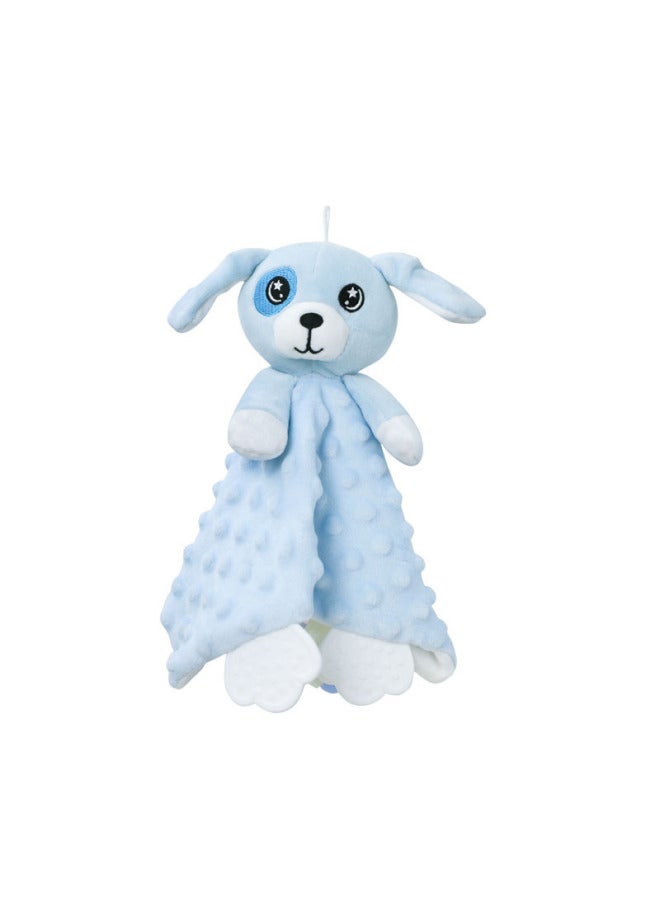 BBSKY Baby Cute Cartoon Animal Soothing Towel Silicone Molar Bite Soothing Towel Early Education Toys-Color:Blue Puppy-silicone Teether - Image 1