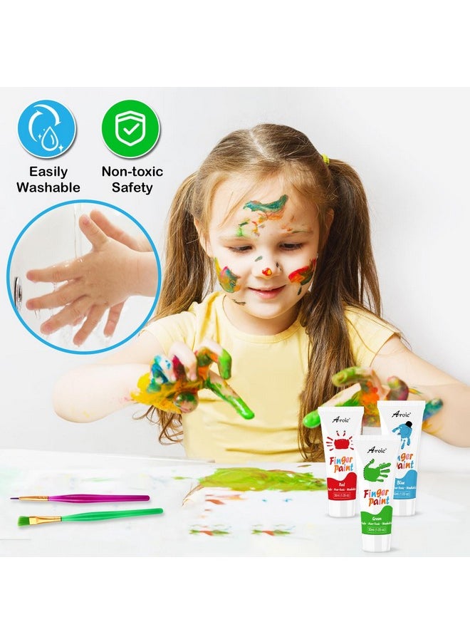 27Pcs Kids Washable Finger Paint Set, Non Toxic Finger Paints 8 Colors, Finger Paint Paper, Brushes, Sponges, Art Painting Supplies For Toddlers,Finger Painting Supplies For Kids Boys Girls Gifts - pzsku/Z451CAEC080A75908F8FFZ/45/_/1732787383/477aaed3-7dee-4fce-93db-44d48d6794df