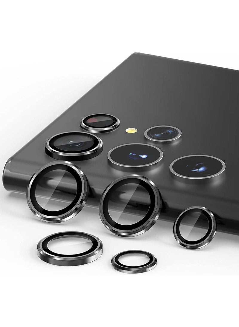 Raxoom Camera Lens Protector for Samsung Galaxy S24 Ultra 2024, 9H Transparent Camera Tempered Glass Grade Shatterproof (Black) - Image 1