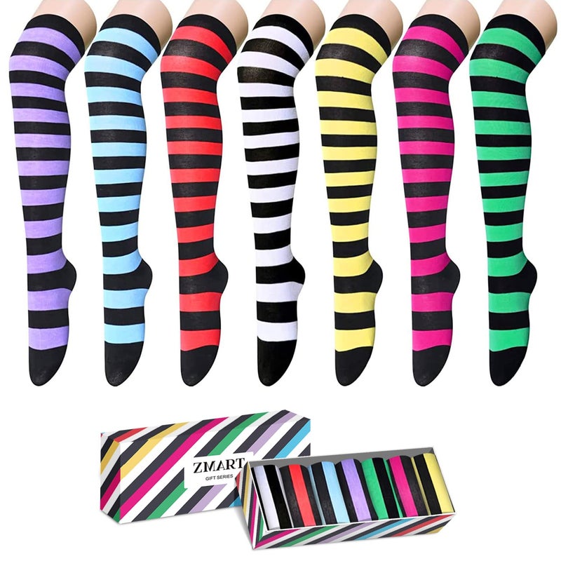 Zmart Women's Striped Thigh High Socks - Soft Knee High School Socks for Teen Girls - Image 5