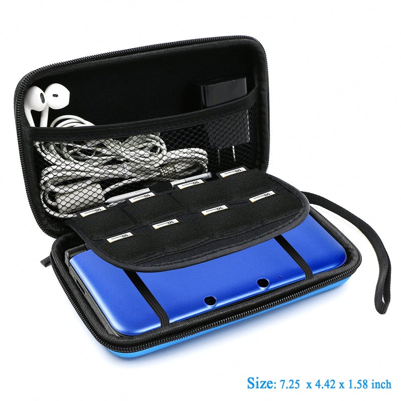 ADVcer 3DS Case, EVA Waterproof Hard Shield Protective Carrying Case with Detachable Hand Wrist Strap Compatible with Nintendo New 3DS XL, New 3DS, 3DS XL, 3DS, 3DS LL or 2DS XL or DSi, DS Lite (Blue) - Image 2