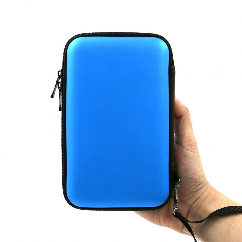 ADVcer 3DS Case, EVA Waterproof Hard Shield Protective Carrying Case with Detachable Hand Wrist Strap Compatible with Nintendo New 3DS XL, New 3DS, 3DS XL, 3DS, 3DS LL or 2DS XL or DSi, DS Lite (Blue) - Image 1