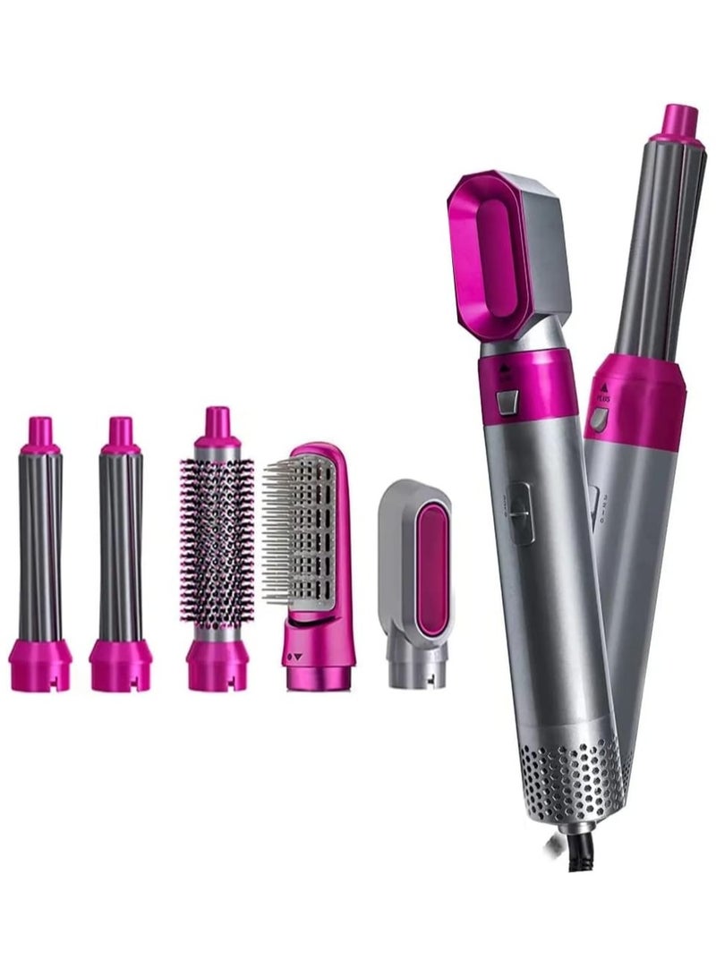 عام 5-in-1 Hair Dryer Brush,Hot Air Brush,Update Negative Ionic Detachable Hair Brush Blow Dryer Set,Styling Round Hot Air Straightener Brush Volumizer,Curling Iron Brush - Image 1