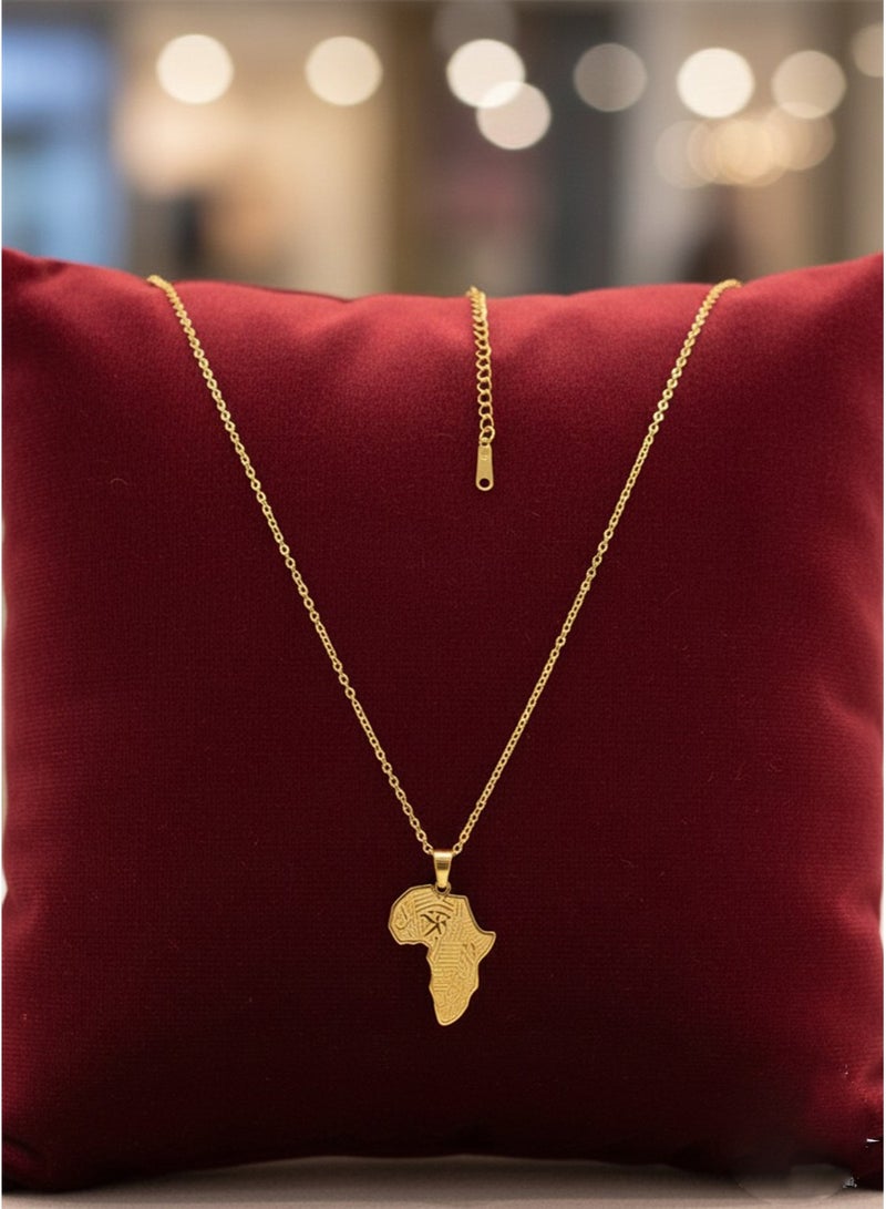 Julia Store 18K Gold Plated Stainless Steel Trendy Dainty Luxury Non-Tarnish Minimalist Luxury Aesthetic Exquisite Cute Horus Eye In Africa Map Vintage Choker Necklace Jewelry Gift - Image 2