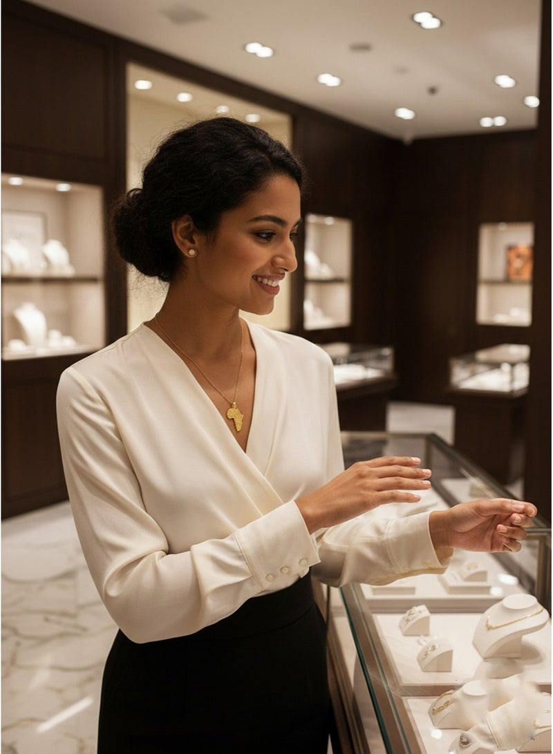 Julia Store 18K Gold Plated Stainless Steel Trendy Dainty Luxury Non-Tarnish Minimalist Luxury Aesthetic Exquisite Cute Horus Eye In Africa Map Vintage Choker Necklace Jewelry Gift - Image 4