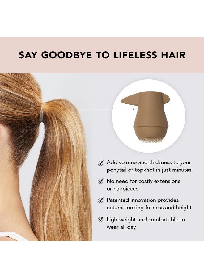 Kitsch PonyFull Blonde Hair Volumizing Tool - 1 Pc Hair Volume Enhancer that Instantly Lifts Your Ponytail - Ideal for Thin Hair and Cheer Ponytail Bump | Includes 3 No Snag Elastic Hair Ties - Image 3