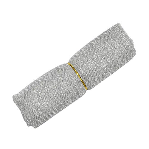 BS AMOR Net Fabric Tulle Solid For Gift Wrapping Multicoloured, Trousseau Packing, Party Hall Decoration, Bouquet, Car, Christmas, Birthday Decoration Pack Of 1(Multiocolour) (Silver) - Image 1