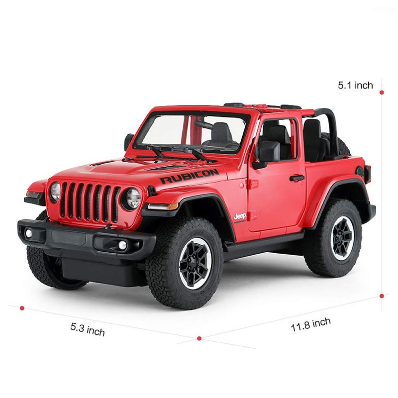 RASTAR Off-Road Remote Control Car, 1:14 Jeep Wrangler JL RC Off-Road Racing Vehicle Toy Car for Kids Adults, Spring Suspension/Door Open, 2.4Ghz RED - Image 5