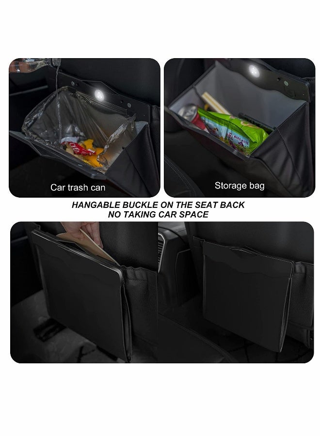 Garbage Bag for Car, Multipurpose Hanging Car Trash Bags with Smart LED, Waterproof Trash Can for Car Back Seat with 15 PCS Disposable Garbage Bags (Black) - Image 5