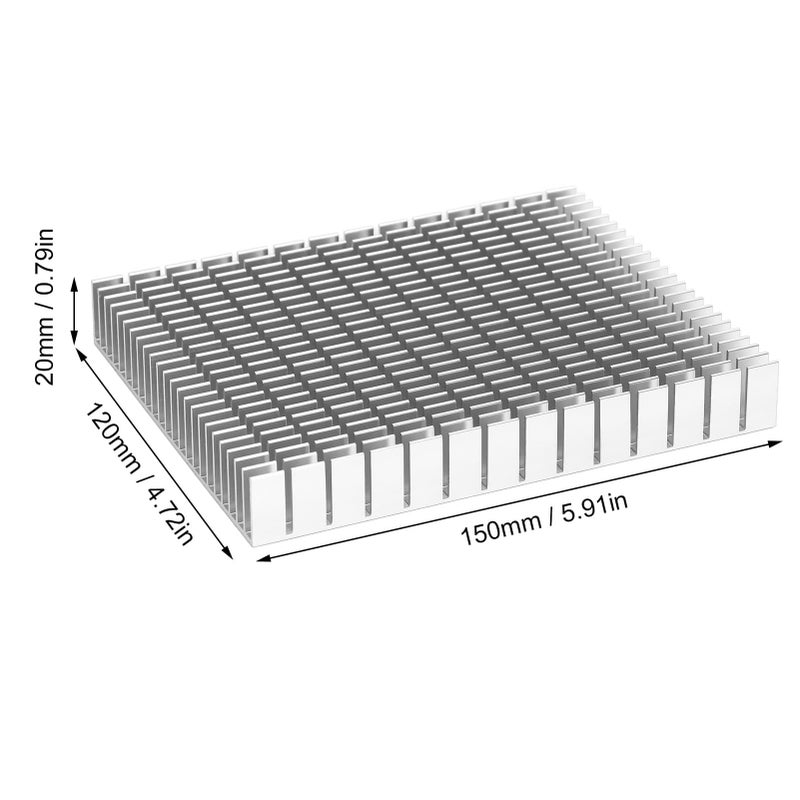White Aluminum Heat Sink 150x120x20mm for CPU Amplifier PCB Efficient Cooling Radiator - Image 4