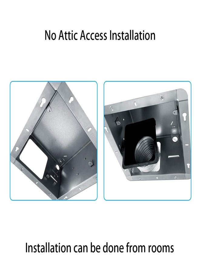 Tech Drive Bathroom fan 110 CFM, 1.2Sone No Attic access Needed Installation,Very Quiet Bath Ventilation and Exhaust Fan, Ceiling Mounted Fan,White Plastic Grille - Image 4