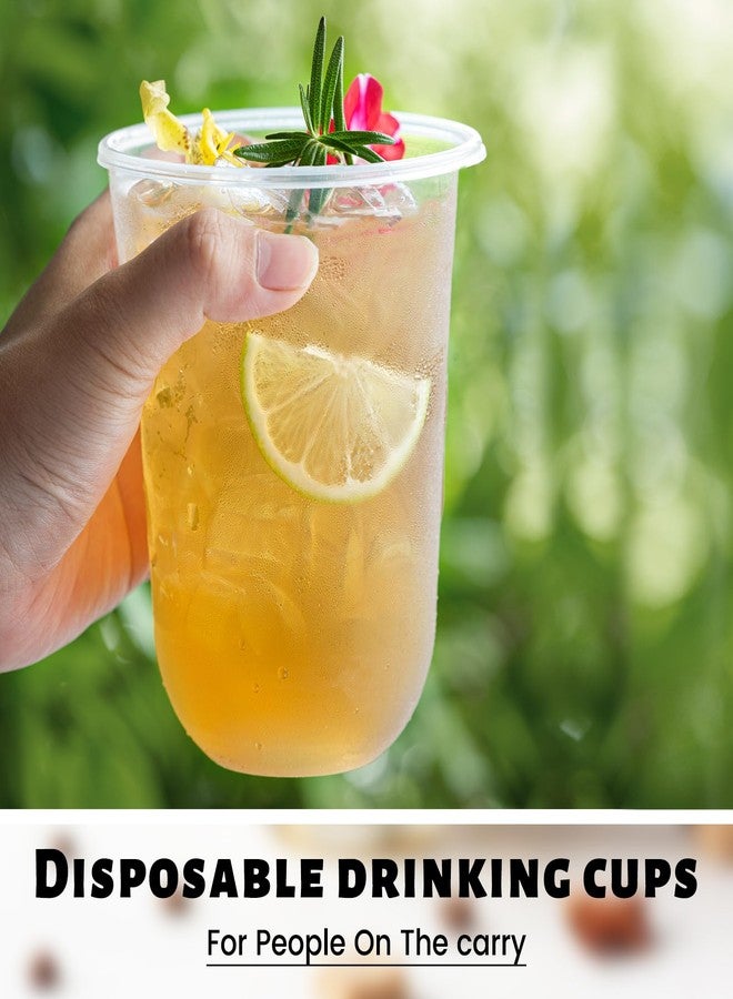 Tinsky 50 Sets Clear Plastic Cups with Lids and Straws, Disposable Iced Coffee Cups Drinking PET for Cold Drinks, Juice, Smoothie, Coffee Shops, Party, Christmas(Clear,20 oz) - Image 4