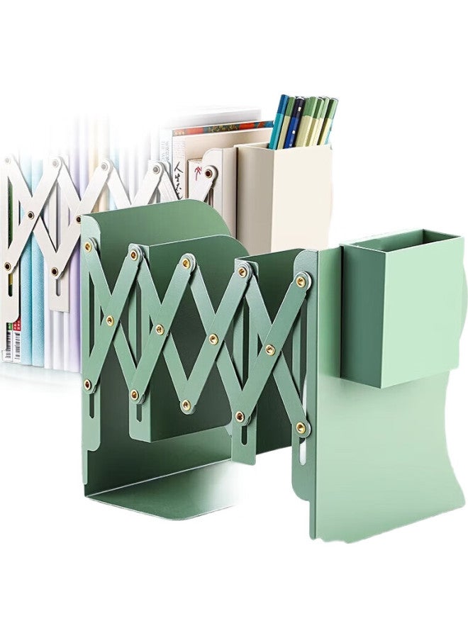 Jiamo Extendable Bookend Desk Organizer, Foldable Book Holder, Bookshelf, Bookend, Creative Storage Solution For Students, Classic Black [Large Size] - Image 1