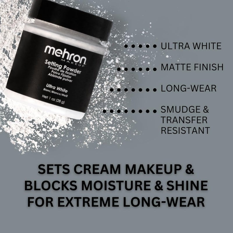 Mehron Makeup Setting Powder (1 oz) (Ultra White) - Image 3