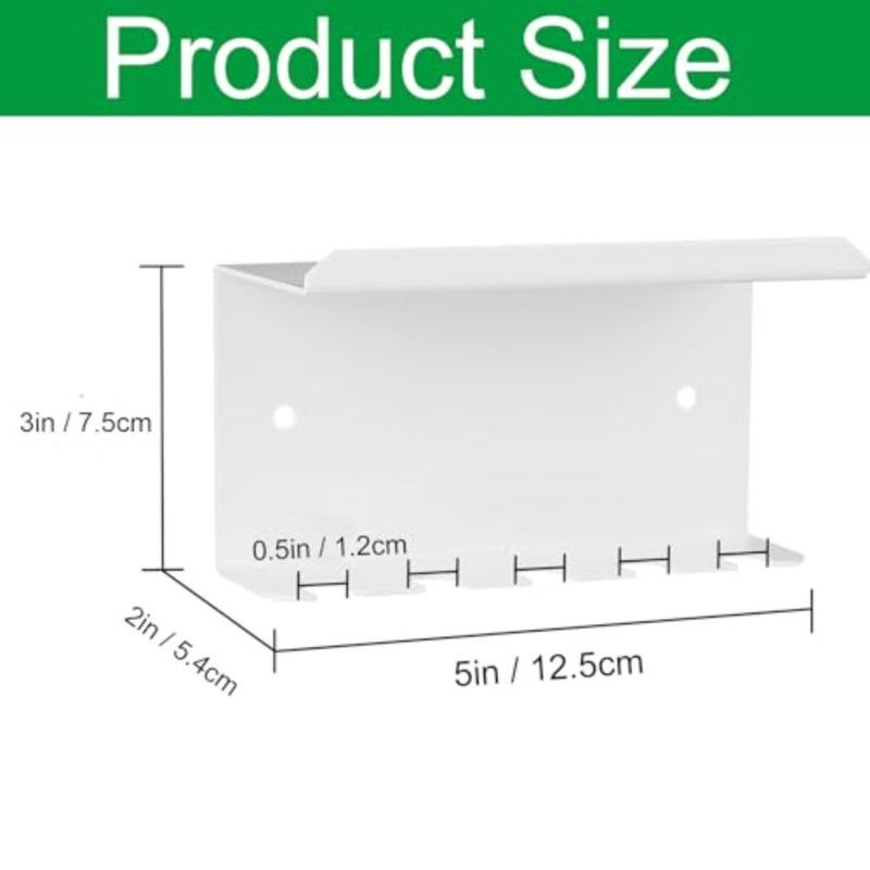 Wall Mounted Toothbrush Holder for Bathroom Shower, 5 Slots Aluminum Self-Adhesive Tooth Brush, Toothpaste Organizer Hanger Compatible with Colgate Extra Clean, Oral-B CrossAction, etc White - Image 4