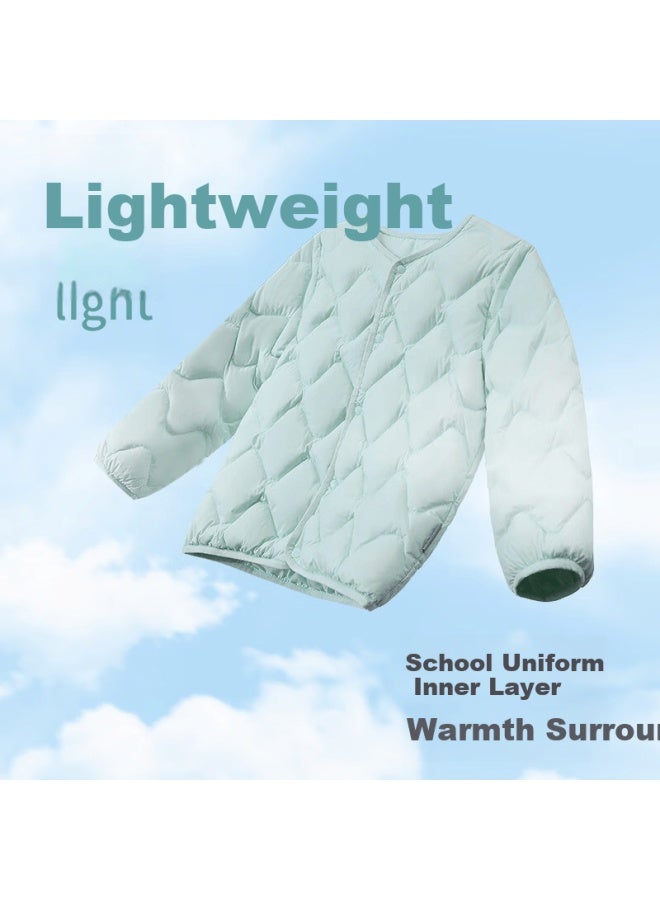 Les enphants Liyingfang Three-proof Down Jacket Children's Lightweight Down Jacket Uni Sage Green 120 CM - Image 2