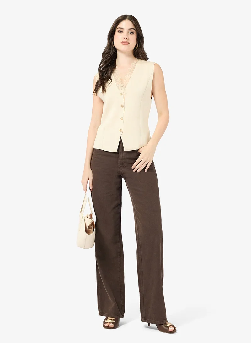 Ella  Vest With Lace Trim for Women | Best Price UAE