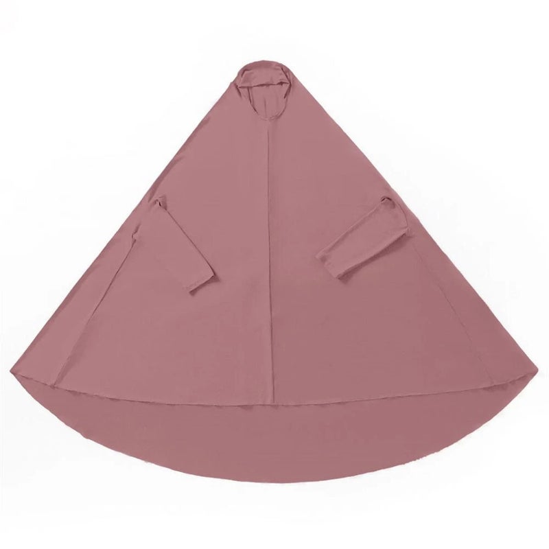 Women's Solid Color High Stretch Poncho Cape with Elastic Cuffs - Image 4