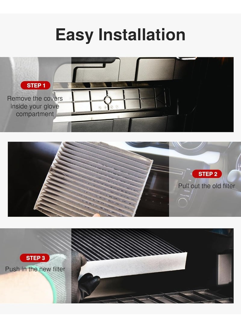 Puroma Puroma Cabin Air Filter with Activated Carbon, Compatible with CP285, CF10285, Toyota Camry, RAV4, Highlander, Corolla, Sienna, Tundra, Prius, 4Runner, Subaru Outback, Lexus, Scion, Land Rover, Jaguar  - Image 4