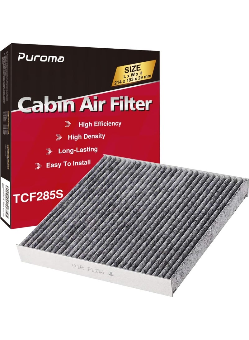Puroma Puroma Cabin Air Filter with Activated Carbon, Compatible with CP285, CF10285, Toyota Camry, RAV4, Highlander, Corolla, Sienna, Tundra, Prius, 4Runner, Subaru Outback, Lexus, Scion, Land Rover, Jaguar  - Image 1