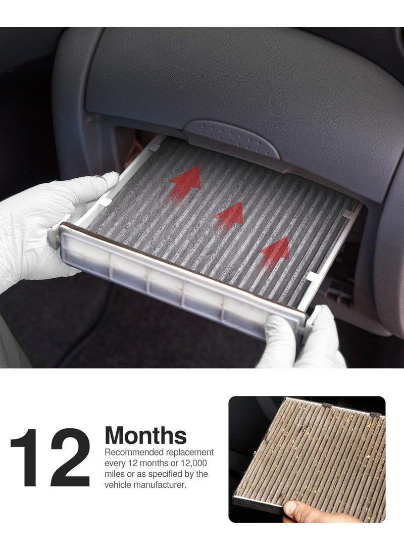 Puroma Puroma Cabin Air Filter with Activated Carbon, Compatible with CP285, CF10285, Toyota Camry, RAV4, Highlander, Corolla, Sienna, Tundra, Prius, 4Runner, Subaru Outback, Lexus, Scion, Land Rover, Jaguar  - Image 2
