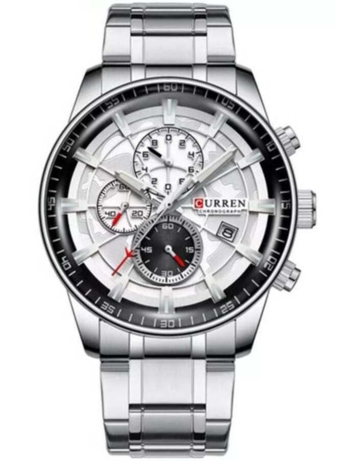 CURREN Men's Quartz Wrist Watch Sport Chronograph Water Resistant Stainless Steel - Image 1