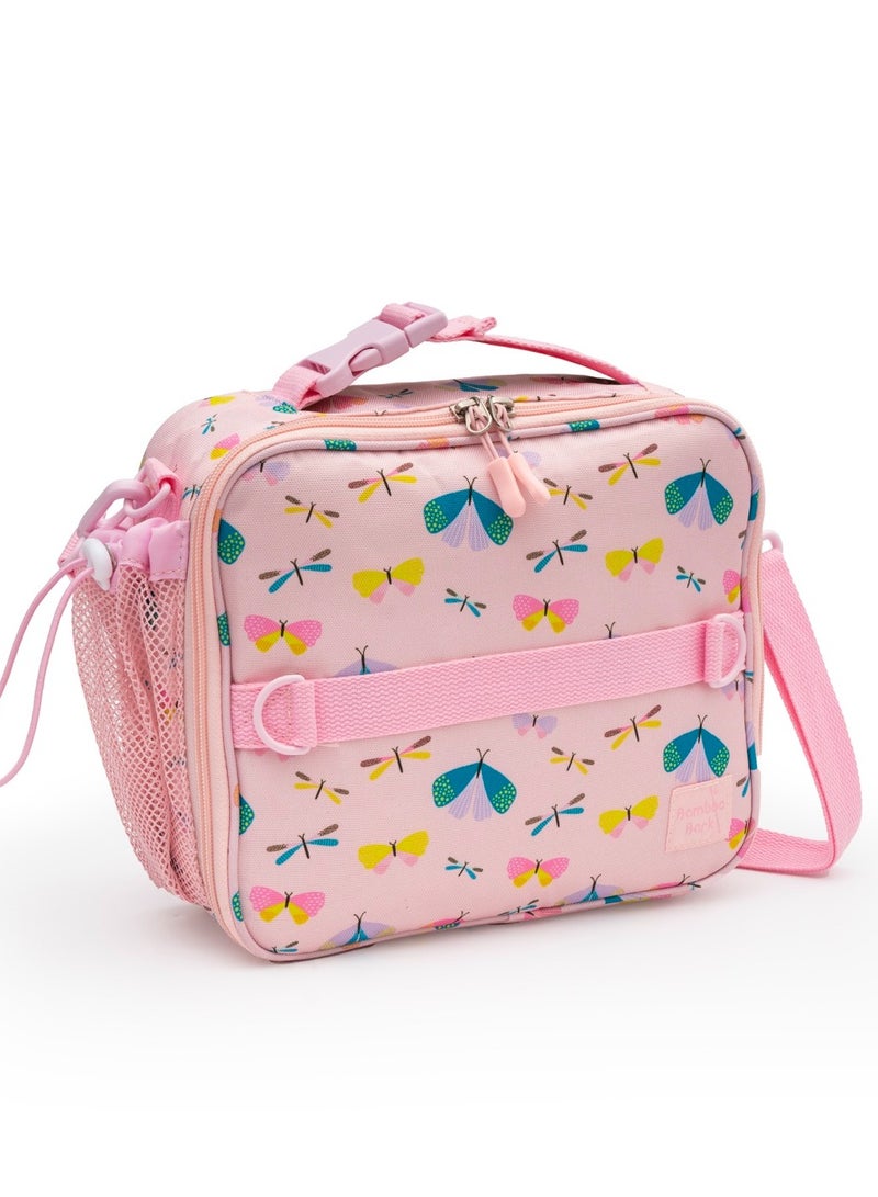 Bamboo Bark Butterfly print insulated Lunch Bag with 3 carrying options - Image 1