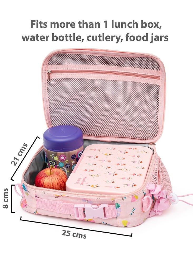 Bamboo Bark Butterfly print insulated Lunch Bag with 3 carrying options - Image 4