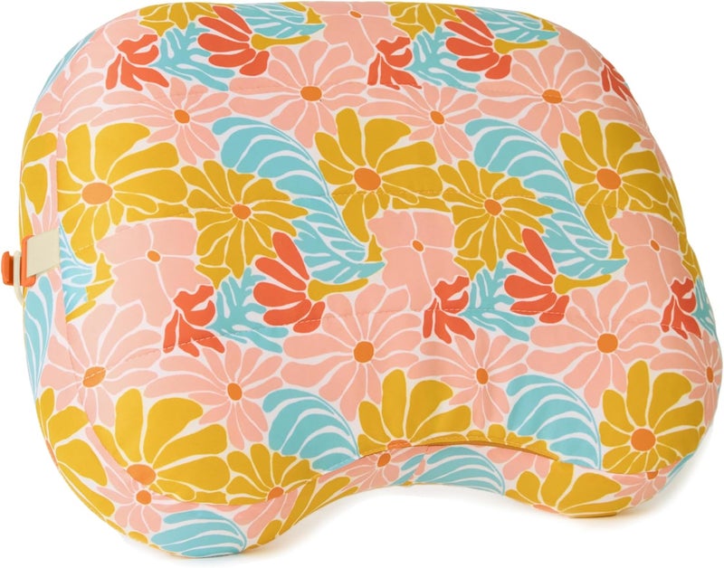 Ballast Beach Pillow – Comfy, Durable & Compact, Stays Put on Windy Beaches with Patented Sand Pouch, Inflatable Pillow for Beaches, Pools, Camping, Festivals and Travel (Retro Floral) - Image 1