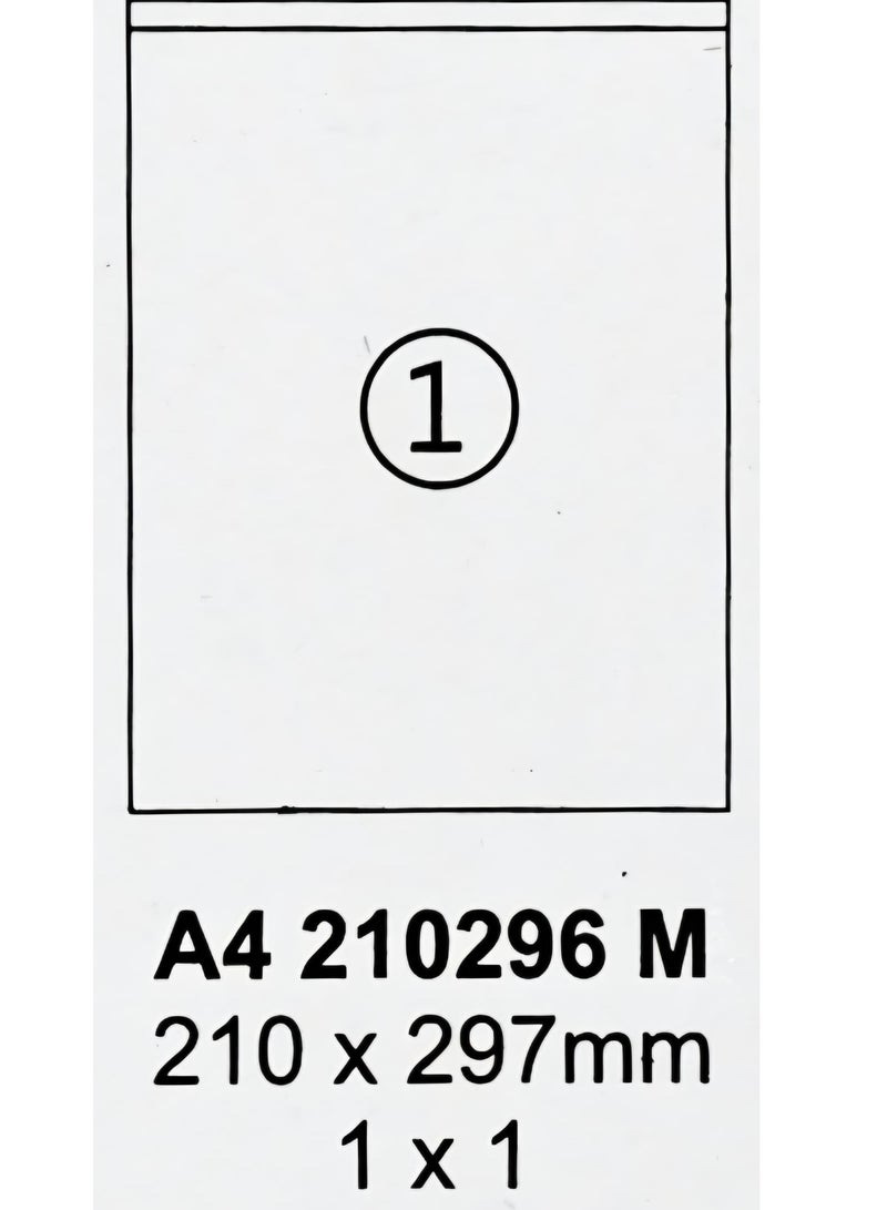 Solo Multipurpose Laser Labels, Color White (1 Stickers x 100 Sheet) 100 Labels, Size : A4 (21X29.7 CM) - Image 2