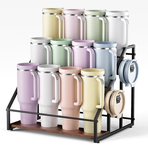 MOJOHAND Water Bottle Organizer for Full Stanley and Others Large Tumbler Organization Pantry Kitchen Organizers and Storage for Cup Accessories Water Bottle Holder Wine Rack 3 Tier Hold 12 - Image 1