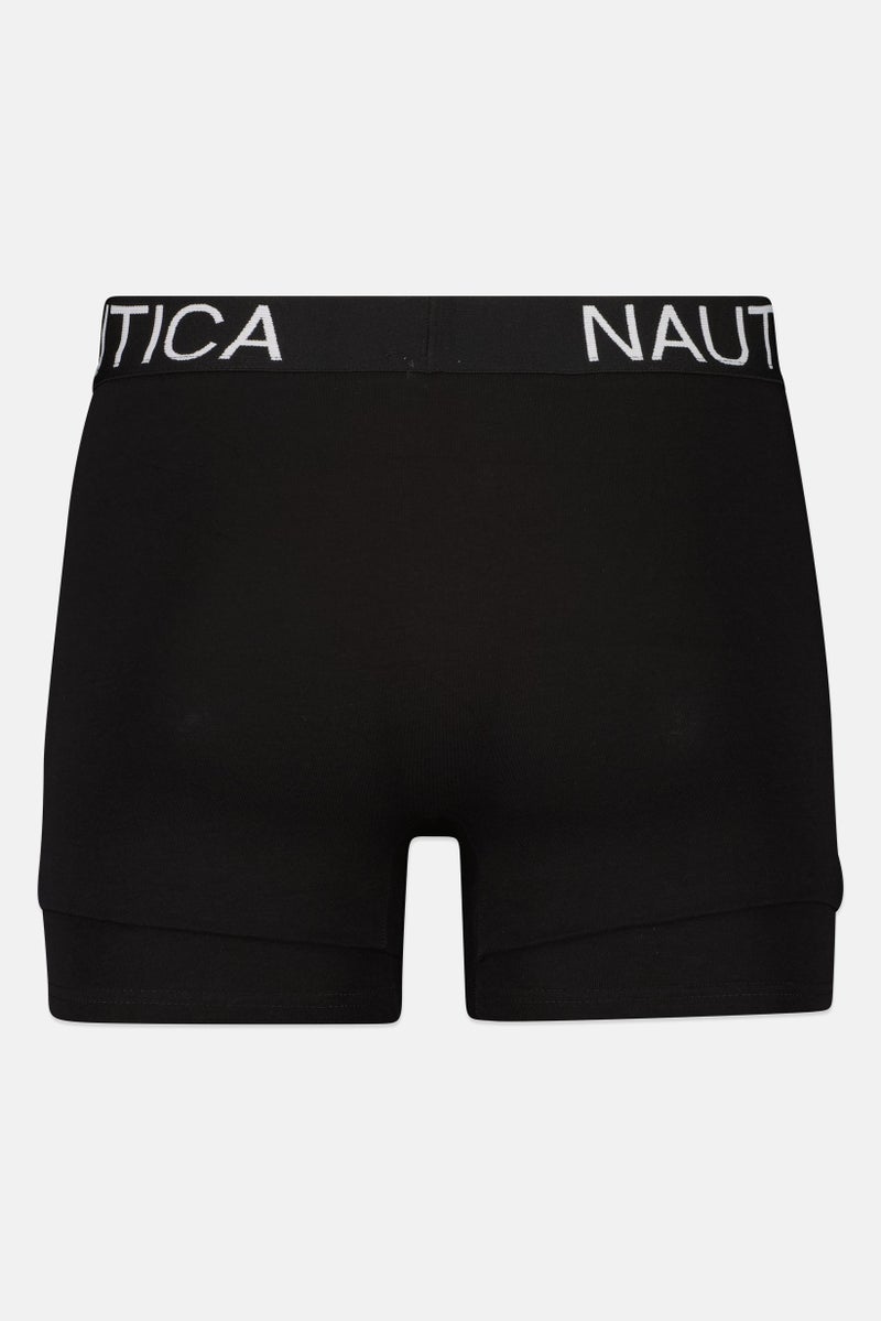 NAUTICA Men 3 Pcs Brand Logo Boxer, Black - Image 2