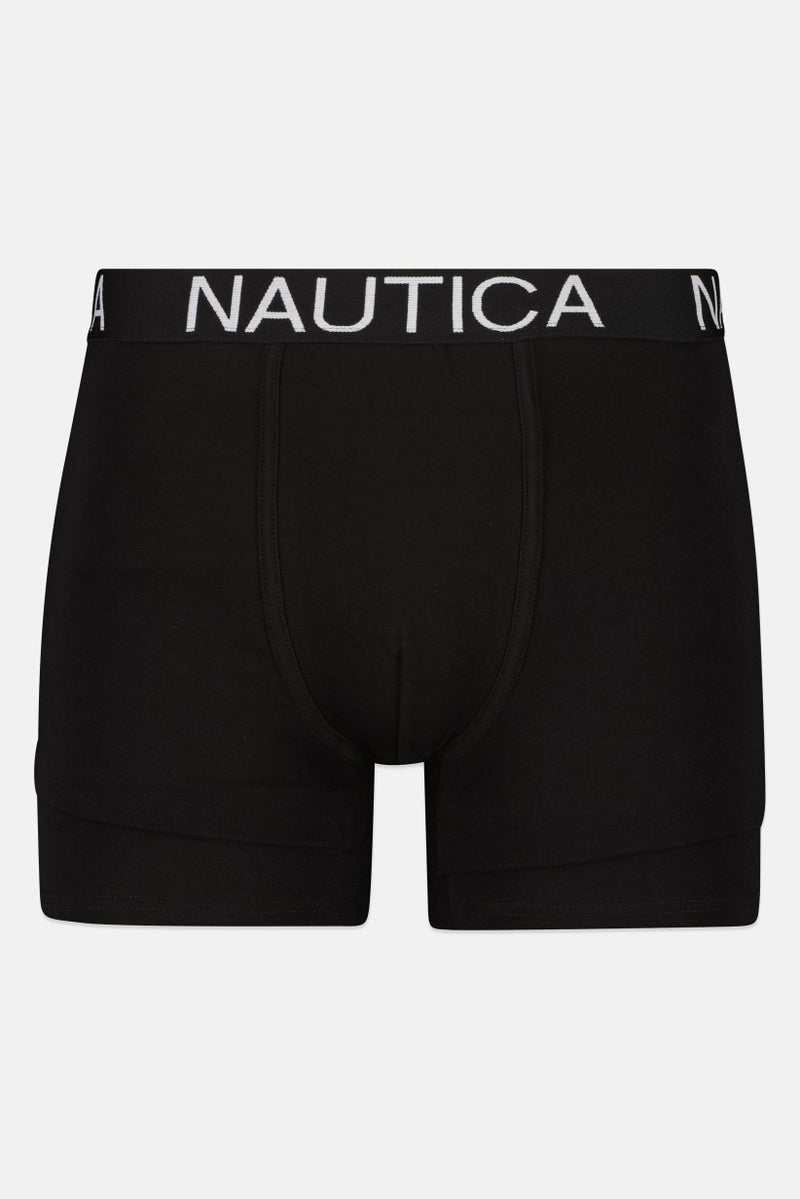 NAUTICA Men 3 Pcs Brand Logo Boxer, Black - Image 3