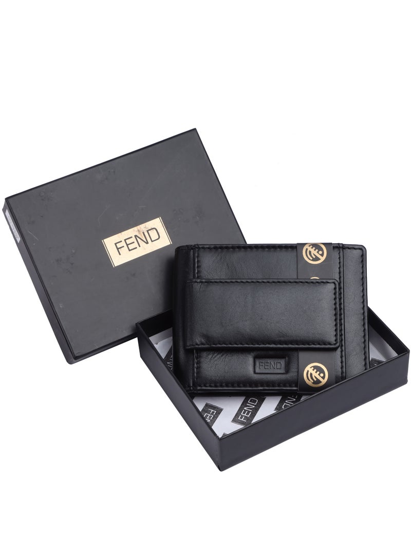 Fend Genuine Leather Card Holder Wallet with RFID Blocking for Men Colour B - Image 1