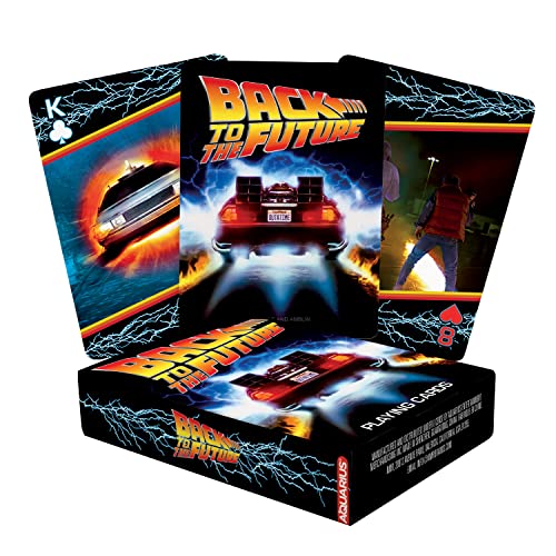 AQUARIUS Back to The Future Playing Cards Back to The Future Themed Deck of Cards for Your Favorite Card Games Officially Licensed BTTF Merchandise Collectibles Black Red Yellow 25 x 35 - Image 1