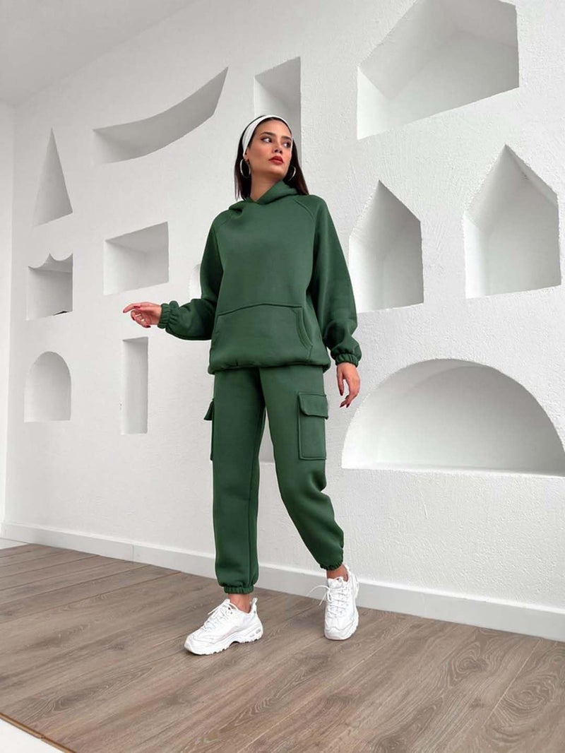KOTTY Women’s Soft Winter Coordset Featuring Warm Hoodie and Stretchable Jogger Bottoms-KTTWINTERSET190M - Image 2