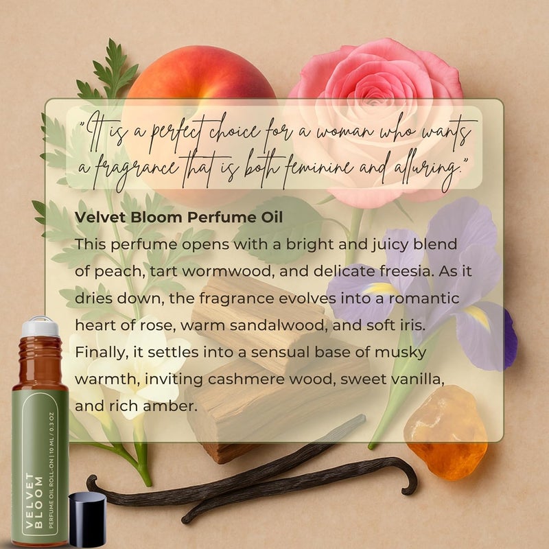 Devinez Velvet Bloom Perfume Oil Roll-On, 10ml, Alcohol-Free, Long-Lasting, Unisex, Travel-Size | Roll On for Everyday Use (IFRA Certified) - Image 2
