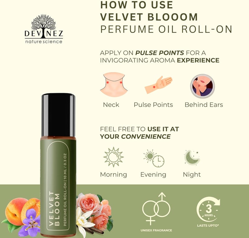Devinez Velvet Bloom Perfume Oil Roll-On, 10ml, Alcohol-Free, Long-Lasting, Unisex, Travel-Size | Roll On for Everyday Use (IFRA Certified) - Image 4