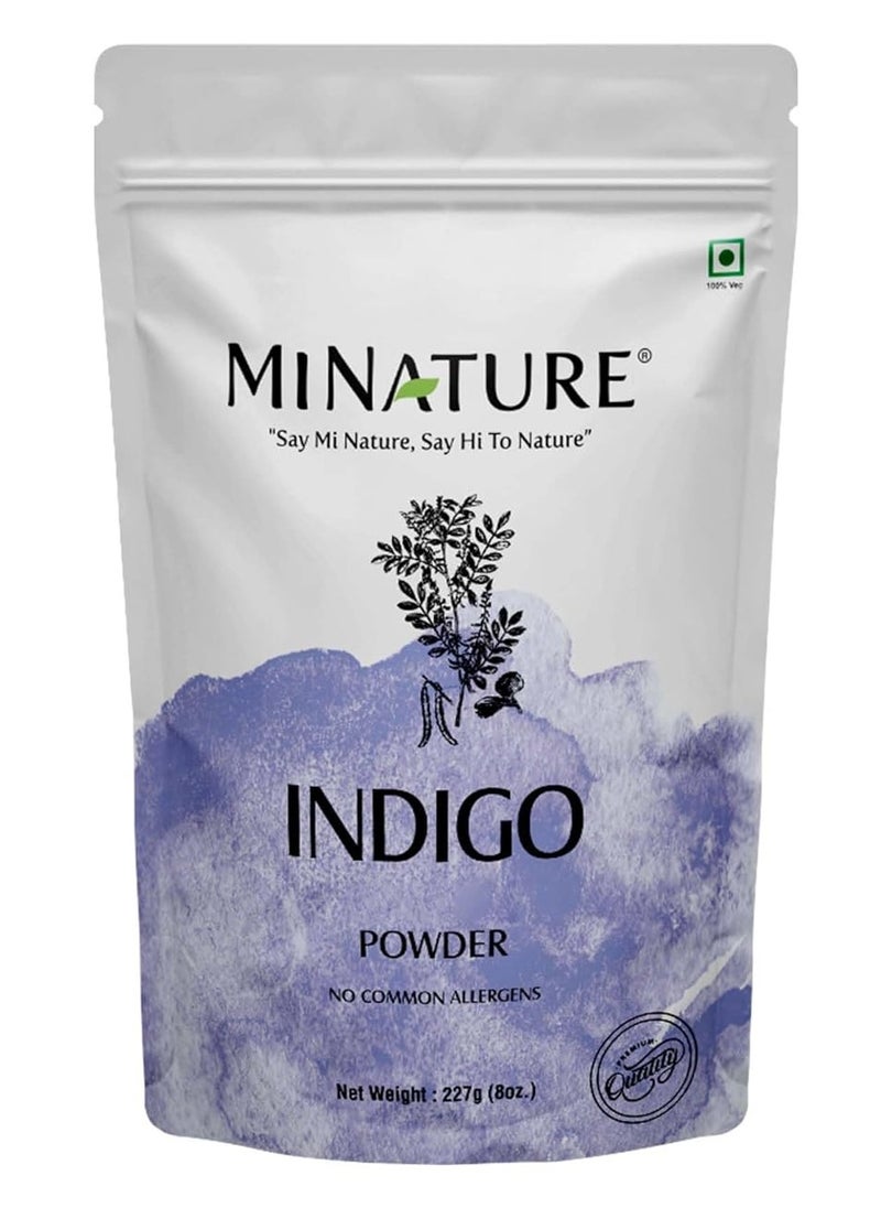 mi nature Indigo Powder 100% Pure Natural Organically Grown Indigo Powder- For HAIR (227g / (1/2 lb) / 8 ounces)  - Image 1