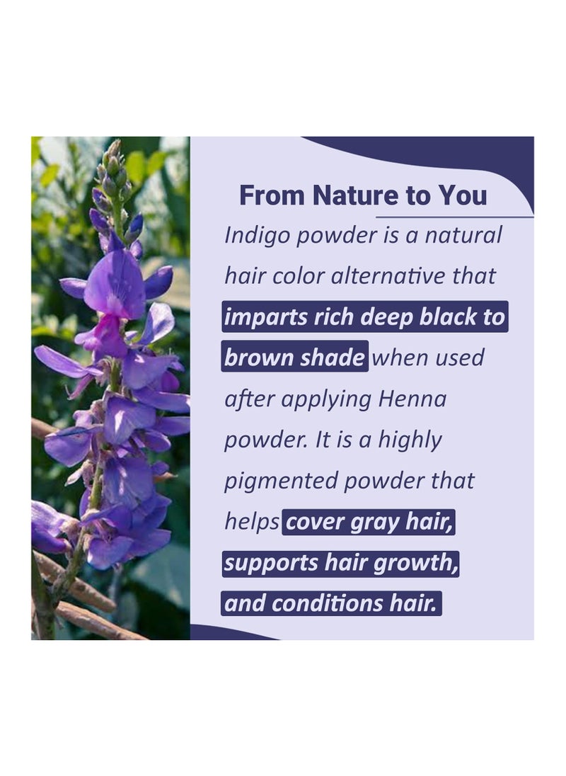mi nature Indigo Powder 100% Pure Natural Organically Grown Indigo Powder- For HAIR (227g / (1/2 lb) / 8 ounces)  - Image 2