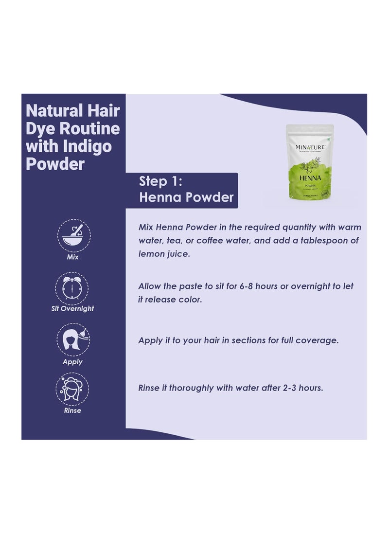 mi nature Indigo Powder 100% Pure Natural Organically Grown Indigo Powder- For HAIR (227g / (1/2 lb) / 8 ounces)  - Image 5