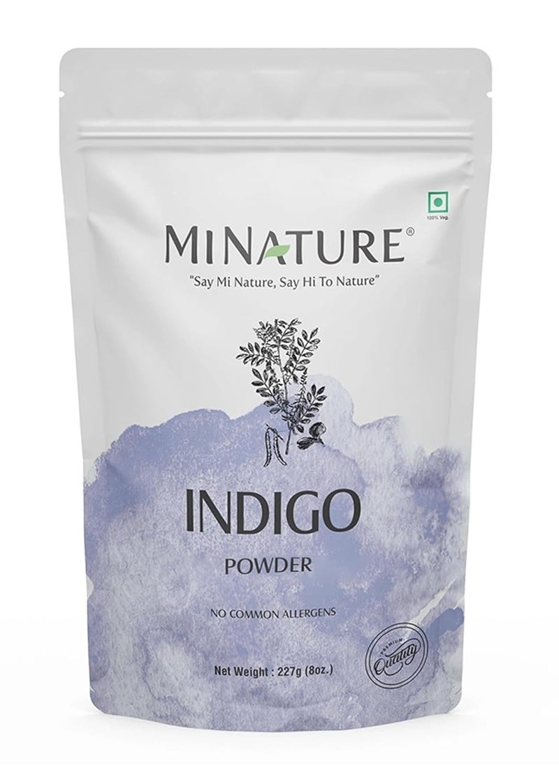 mi nature - MINATURE Indigo Powder 100% Pure Natural Organically Grown Indigo Powder- For HAIR (227g / (1/2 lb) / 8 ounces) - Image 1