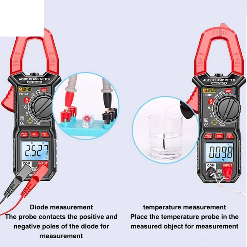 PN103 Digital Clamp Meter True RMS 6000 Counts AC DC Current Voltage Tester Auto Ranging Multimeter - Image 5