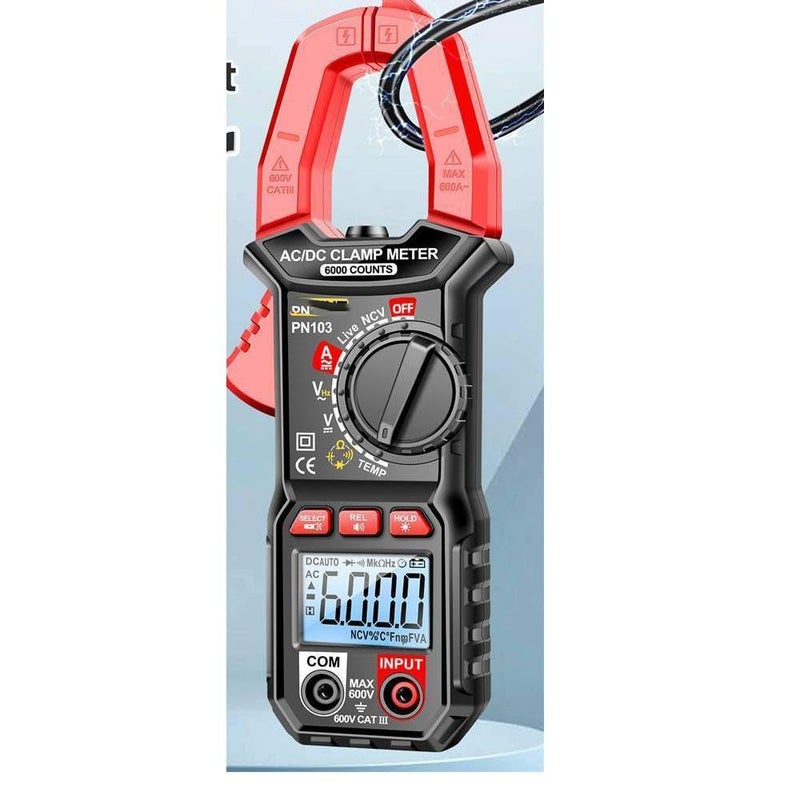 PN103 Digital Clamp Meter True RMS 6000 Counts AC DC Current Voltage Tester Auto Ranging Multimeter - Image 2