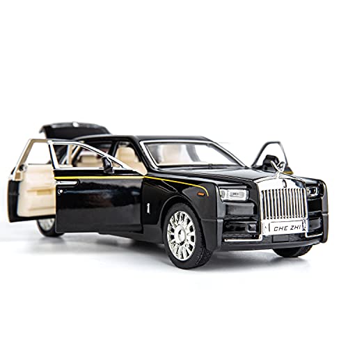 BDTCTK 1/32 Rolls-Royce Phantom Model Car,Zinc Alloy Pull Back Toy car with Sound and Light for Kids Boy Girl Gift (Black) - Image 1