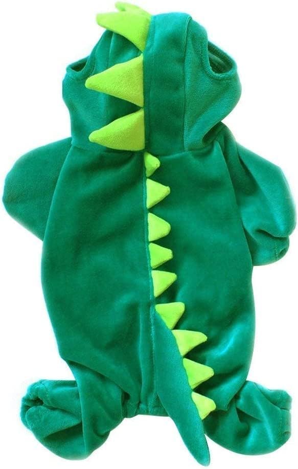 Hotumn Dinosaur Dog Halloween Costume Pet Dino Hoodie for Small Dogs (Large, Green) - Image 4